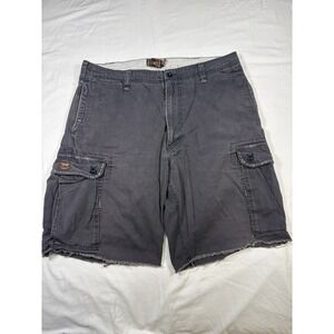American Eagle Brown Faded Distressed Cargo Short Vintage 90s 36"x 10.5" Grunge